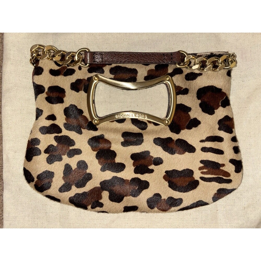 Michael Kors Clutch Purse Calf Hair Cheetah Leopard Print